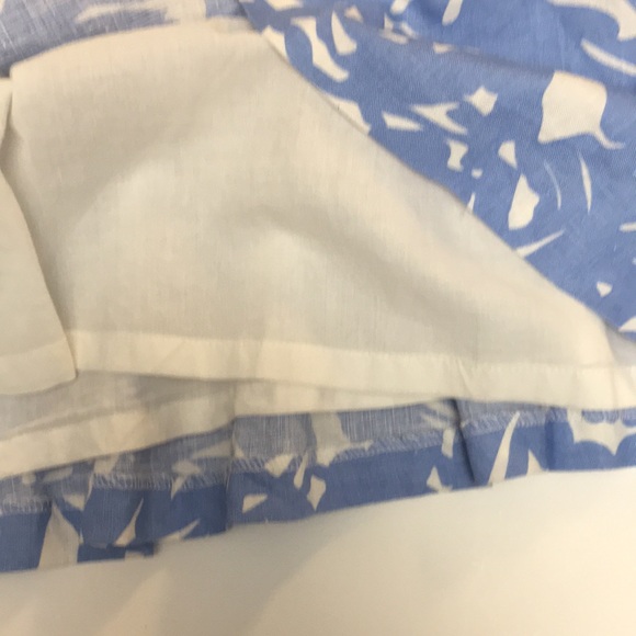 Lauren Ralph Lauren Linen Dress A Line Surplice Cut Blue and White Size 8 - Picture 12 of 15